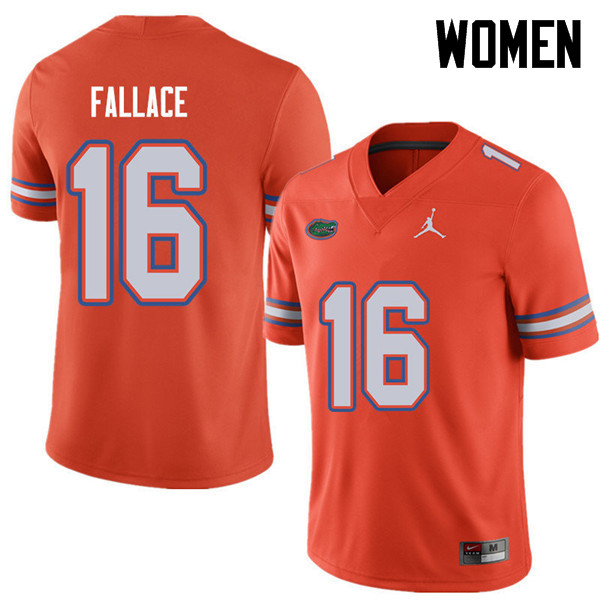 Jordan Brand Women #16 Brian Fallace Florida Gators College Football Jerseys Sale-Orange - Click Image to Close